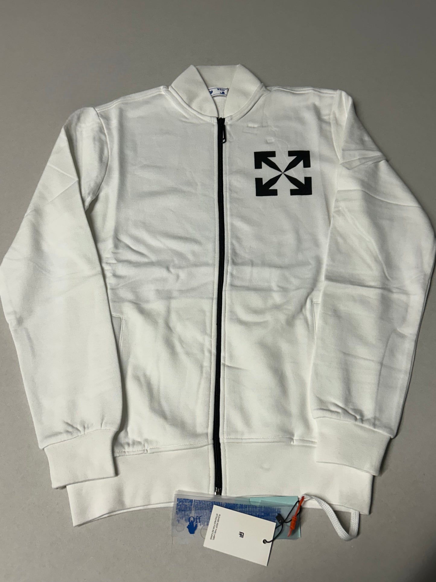 Off White Zip Up Sweatshirt