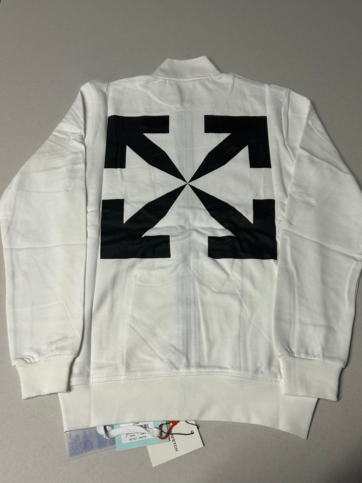 Off White Zip Up Sweatshirt