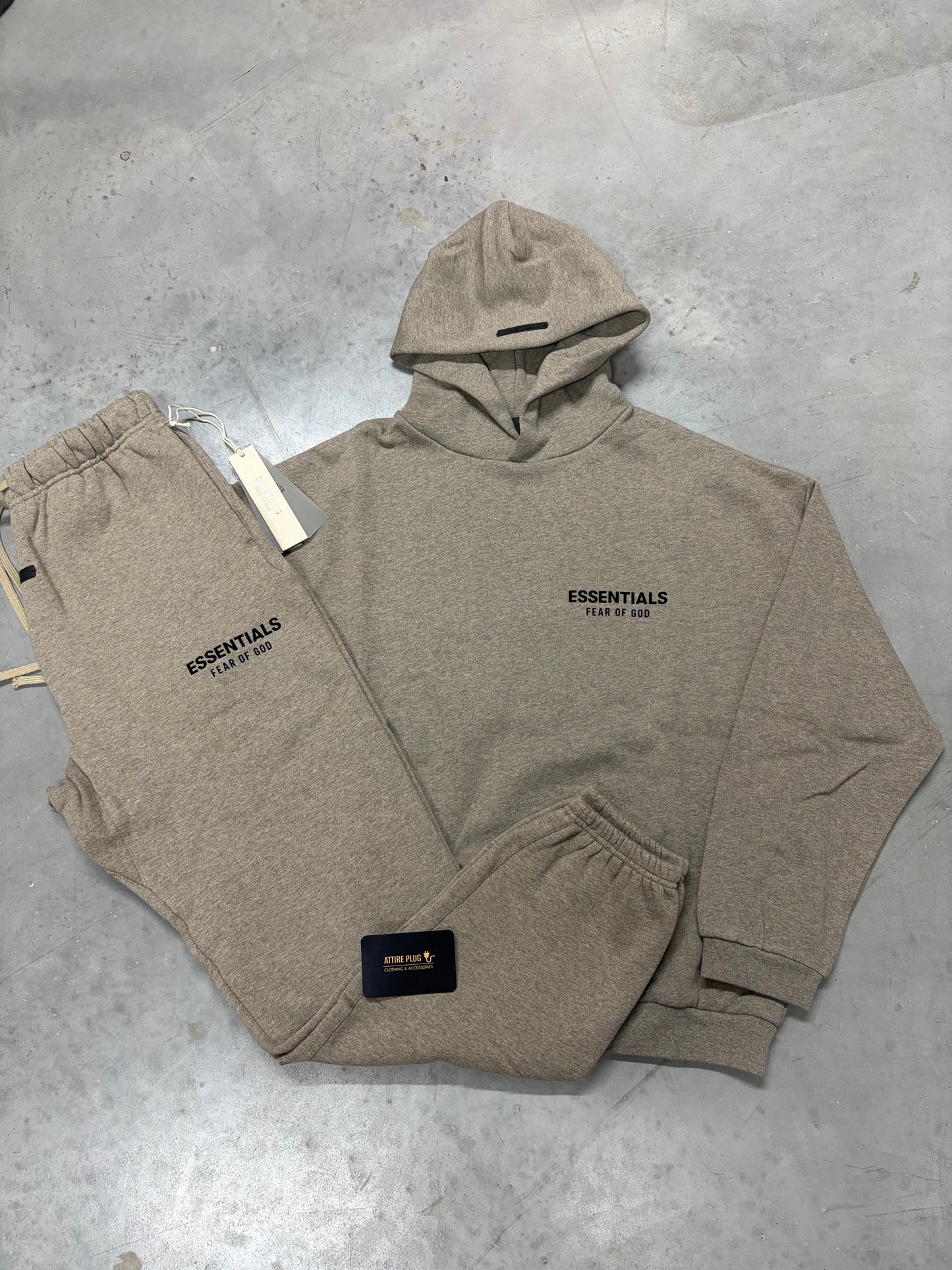 Essentials Heather Grey Tracksuit Full Set