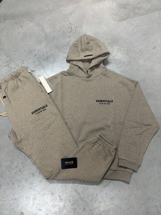 Essentials Heather Grey Tracksuit Full Set