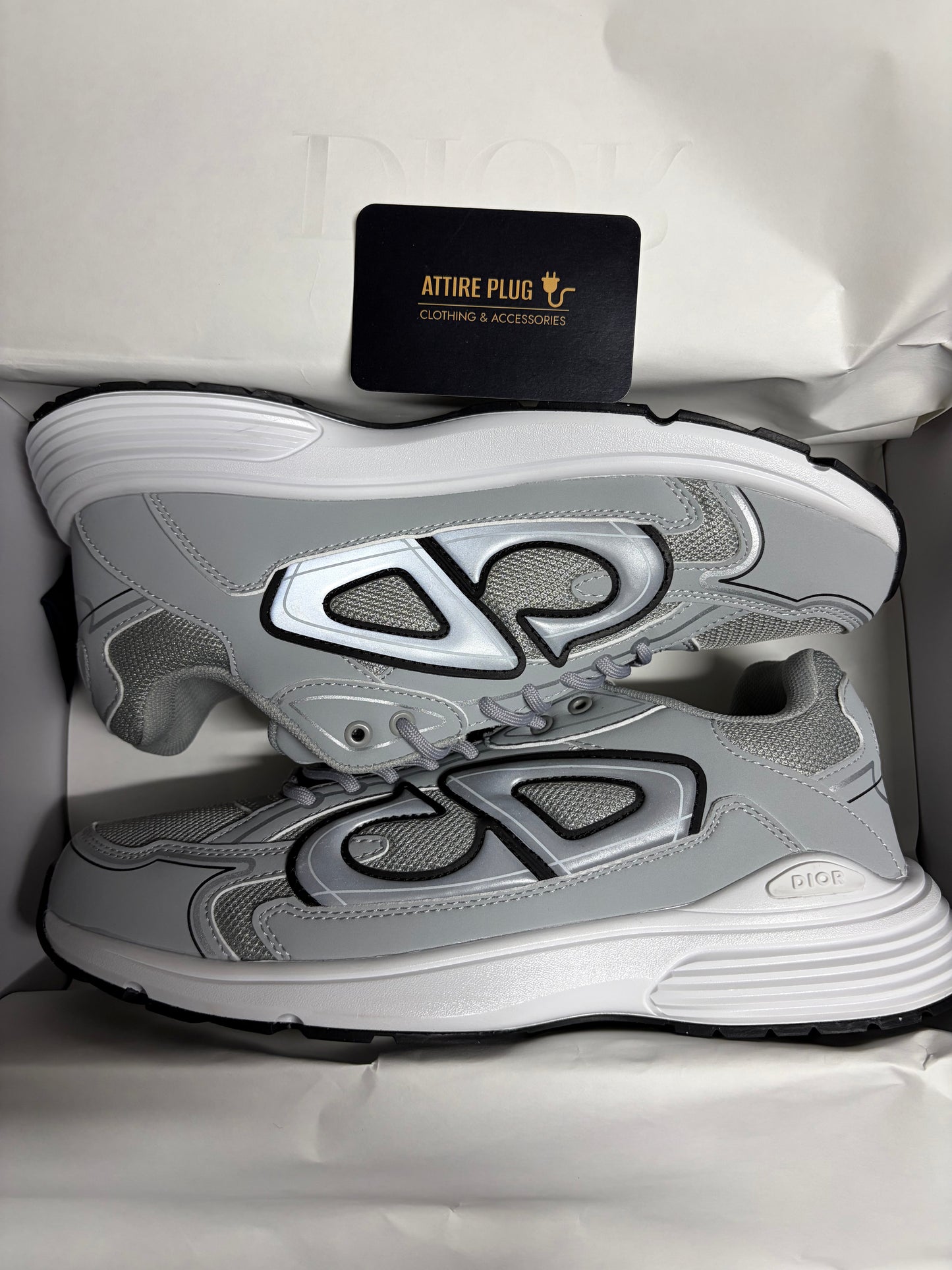Dior B30 Grey Trainers With Box