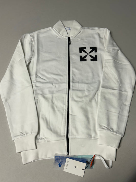 Off White Zip Up Sweatshirt